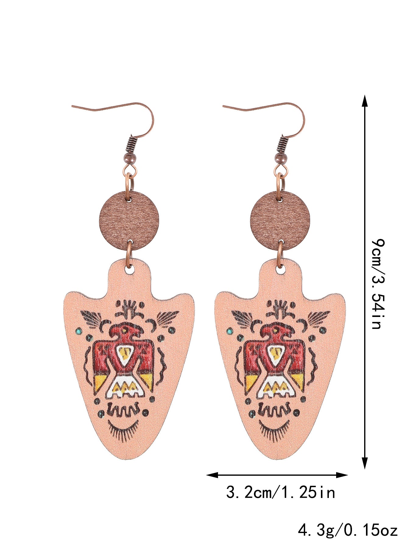 Wholesale Western Style Cactus Bull Head Wooden Earrings